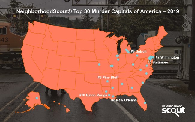 Eight Miles from the Winter White House is one of America's Murder Capitals - and it isn't Miami. Surprising findings, including this city of 35,000 just north of President Trump's Mar-a-Lago Club, are revealed in the NeighborhoodScout® Top 30 Murder Capitals of America 2019 Report.