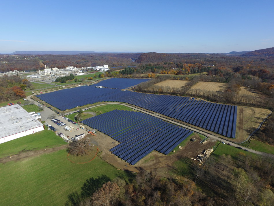 DSM North America's newly expanded 66 acre solar field in Belvidere, New Jersey