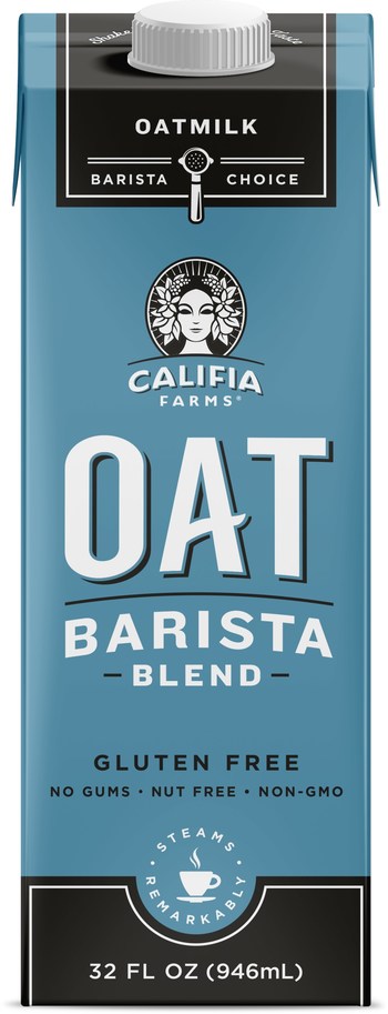 Califia Farms announces new Oat Barista Blend made with North American whole grain, gluten free oats; launching February 2019.