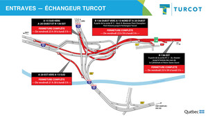 Projet Turcot - Fermetures importantes dans l'échangeur Turcot durant la fin de semaine du 11 janvier 2019 - Secteur à éviter