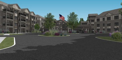 Rendering of Traditions at Rivertown, a senior housing complex near Grand Rapids, Michigan