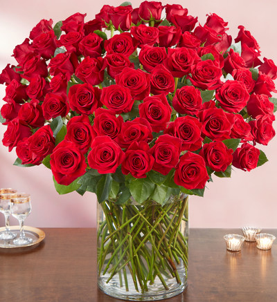 100 Premium Long-Stem Red Roses