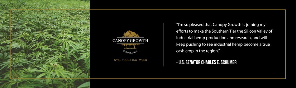 Canopy Growth receives New York State hemp licence and will establish U.S.-based commercial operations (CNW Group/Canopy Growth Corporation)