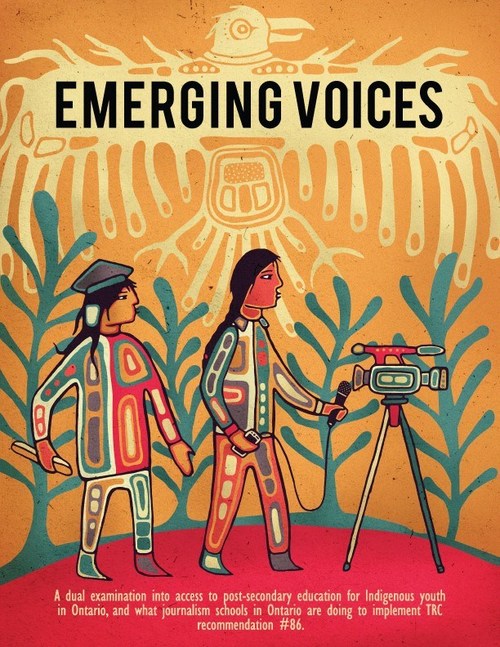 Emerging Voices cover, designed by Joshua Pawis-Steckley (CNW Group/Journalists for Human Rights (JHR))