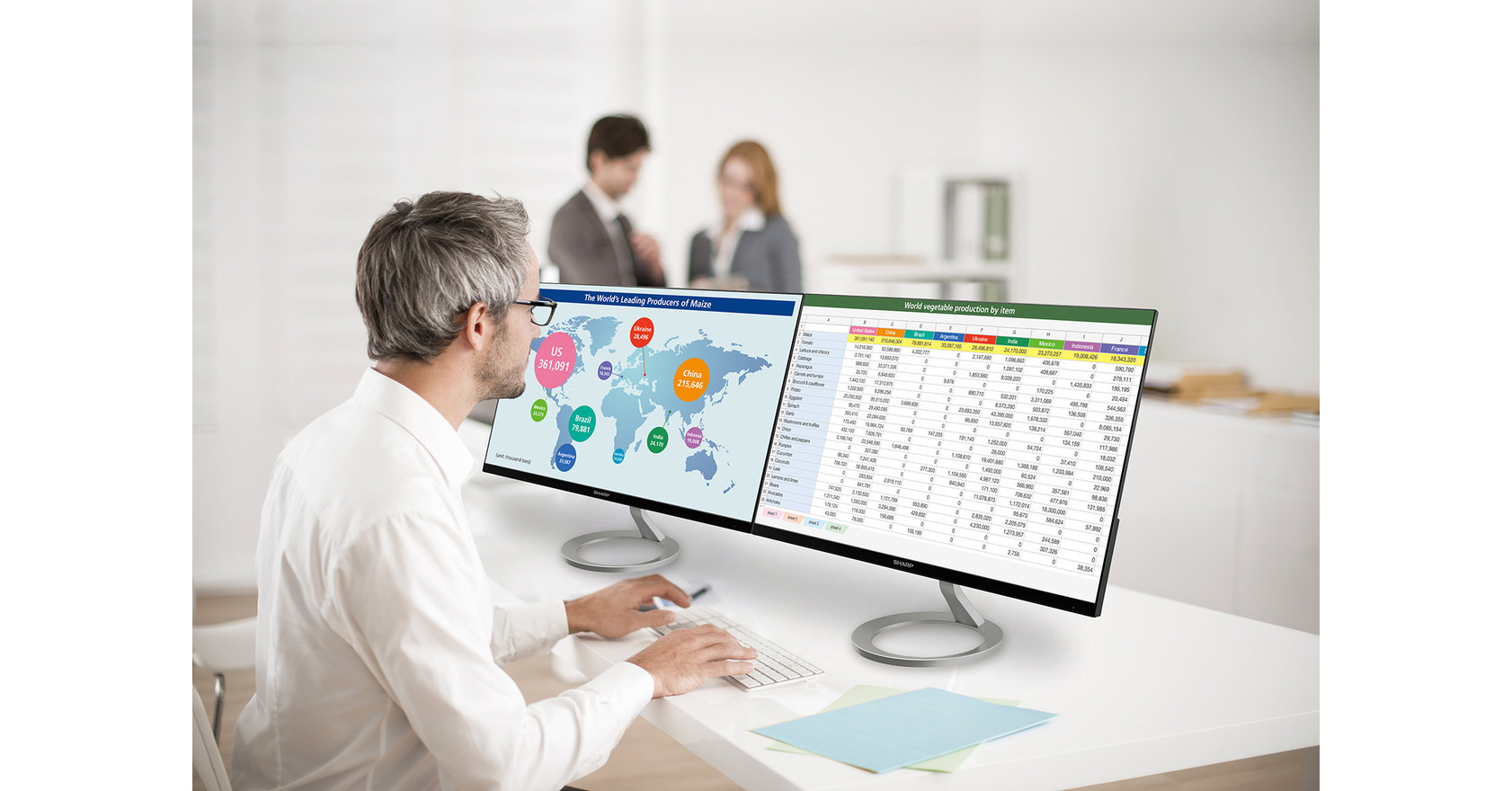 Sharp Launches New SpaceSaving Desktop Monitors