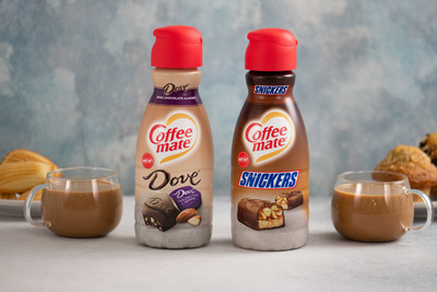 Coffee mate® SNICKERS® and DOVE® Dark Chocolate Almond Creamers
