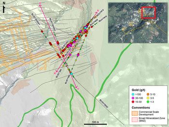 Figure 1 – Plan View of Drilling in Eastern Yaraguá vein system (CNW Group/Continental Gold Inc.)