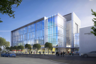 Rosalind Franklin University's Innovation and Research Park, now under construction, will include 100,000 square feet of state-of-the-art research labs, incubator space, meeting rooms and common areas. The building, pictured here as an architectural rendering, is designed to promote collaboration among faculty and industry scientists and biotech entrepreneurs with the goal of accelerating the university's nationally-recognized research into new treatments and therapeutics.