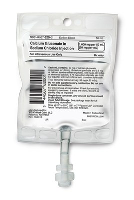 WG Critical Care (WGCC), A Pharmasphere company, has launched the first and only FDA approved Calcium Gluconate in Sodium Chloride Injection in a Ready-To-Use Bag.