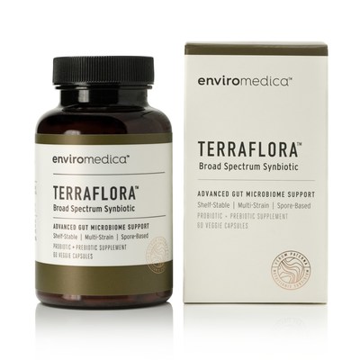 Terraflora™ is a professional grade, broad spectrum synbiotic (probiotic + prebiotic) featuring an innovative combination of spore form probiotics and microbiome-accessible, food-based prebiotics designed to support optimal gastrointestinal health.