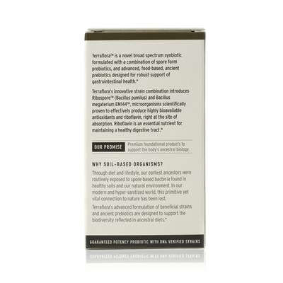 The Earth is changing faster than our bodies can adapt, and with less nutrient dense food and modern lifestyles, we are less connected to our natural world than ever before. Terraflora™ reconnects us with our environment to regain the much-needed exposure to healthy, spore-based microbes absent in today’s hyper-sanitized civilization. Terraflora™ is a multi-strain probiotic combined with wild-harvested prebiotics, designed to mimic gut biodiversity reflected in ancestral diets.