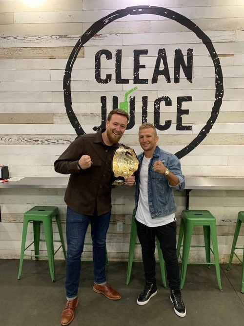 Founder and Chief Executive Officer Landon Eckles with Dillashaw in Charlotte in late 2018.