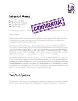 Taco Bell® Internal Memo From Chief Fryologist
