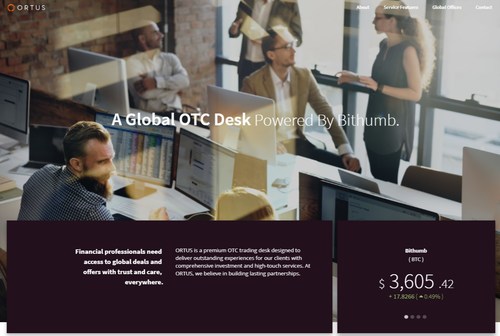 Ortus official website the Bithumb Global OTC Desk (PRNewsfoto/Bithumb Global Limited)