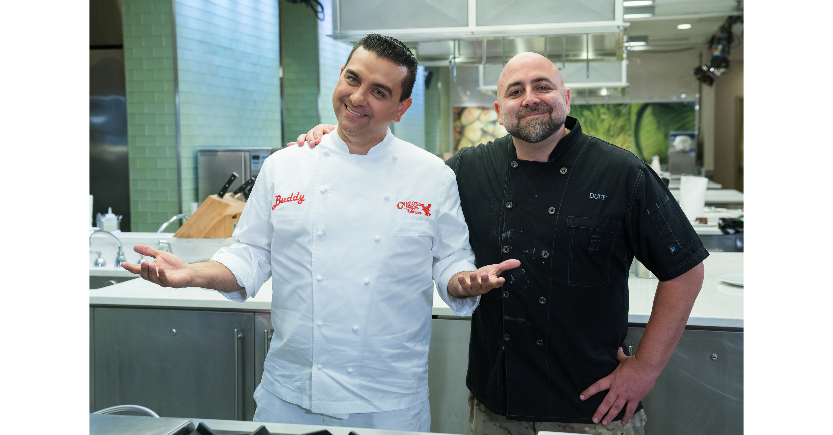 Longtime Rivals Duff Goldman And Buddy Valastro Battle In The Ultimate Baking On Food New Series Buddy Vs. Duff
