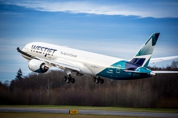 WestJet’s first Boeing 787-9 Dreamliner, named in honour of the airline’s chairman and founder, Clive Beddoe, has now been delivered. (CNW Group/WESTJET, an Alberta Partnership)