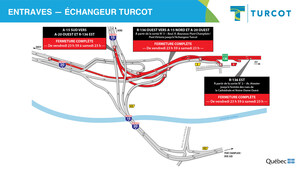 MODIFICATION - Projet Turcot - Fermeture dans l'échangeur Turcot durant la fin de semaine du 18 janvier 2019