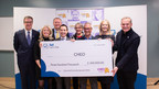 Mayor Jim Watson, Julie Willis, CHEO parent, Kevin Keohane, President and CEO, CHEO Foundation, Alex Munter, President and CEO, CHEO, Dr. Kathleen Pajer, Chief, Department of Psychiatry, Councillor Keith Egli, Mary Deacon, Chair, Bell Let’s Talk, Graham Richardson, CTV News anchor announce a $300,000 Bell Let’s Talk donation for CHEO’s CAPA program. (CNW Group/Bell Canada)