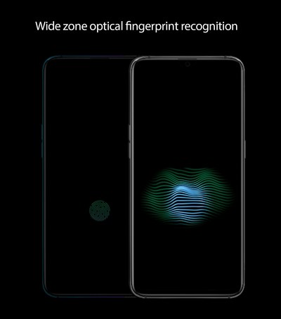 Wide zone optical fingerprint recognition (PRNewsfoto/OPPO)