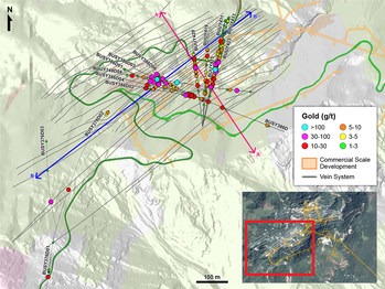 Figure 1 – Plan View of Drilling in the Veta Sur System (CNW Group/Continental Gold Inc.)