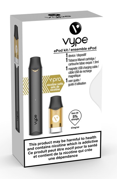 Packaging of the Vype ePod Kit (CNW Group/Imperial Tobacco Canada)