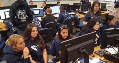 All girls team competing at the 2018 California Mayors Cyber Cup