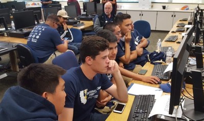 Students competing at the 2018 California Mayors Cyber Cup