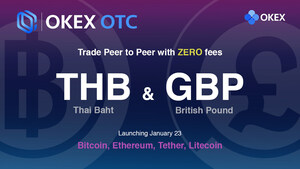 OKEx lança o bah tailandês (THB) e a libra britânica (GBP) para negociação OTC