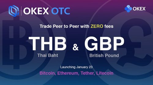 OKEx lanza operaciones OTC para baht de Tailandia (THB) y libra esterlina (GBP) (PRNewsfoto/OKEx)