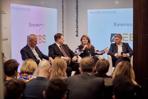 From left to right, Andrey Kolodyuk, Chairman of Ukrainian Venture Capital & Private Equity Association; Andy Hunder, President of the American Chamber of Commerce in Ukraine; Lenna Koszarny, Founding Partner and CEO at Horizon Capital; and Michael Collins, CEO, Invest Europe