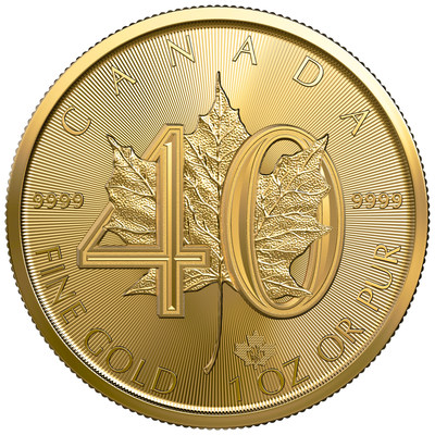 The Royal Canadian Mint's 40th Anniversary of the Gold Maple Leaf bullion coin (CNW Group/Royal Canadian Mint)