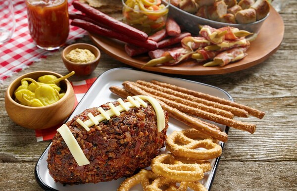 Reach for Wisconsin cheese on game day with winning recipes, including this Bacon Sriracha Football Cheeseball, available on WisconsinCheese.com.