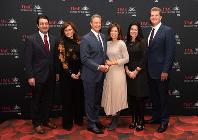 TIME and Ally executives honor the 2019 TIME Dealer of the Year John Alfirevich, of Apple Chevrolet in Tinley Park, Ill., at the NADA Show in San Francisco. From left to right, Farhad Fozounmayeh, vice president of  Sales, TIME; Susanna Schrobsdorff, executive editor and chief partner officer, TIME; Alfirevich, dealer principal of Apple Chevrolet and his wife Christine Alfirevich; Andrea Brimmer, chief marketing and public relations officer for Ally; Doug Timmerman, president of Auto Finance for Ally, congratulate Alfirevich for outstanding contributions to his community.