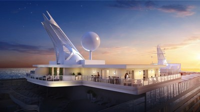 Design rendering of a new Sky Suite and adjoining balcony onboard Sky Princess.