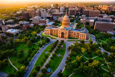 Aerial view of Capitol building in Austin the Capital of Texas. (CNW Group/WESTJET, an Alberta Partnership)