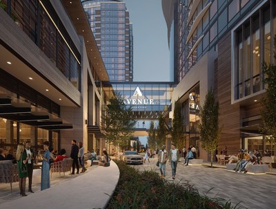 An artist rendering of the retail plaza at Avenue Bellevue, the new mixed-use development in downtown Bellevue, Washington. Avenue Bellevue will feature 332 luxury residences, a 252-room InterContinental Hotel and 85,000 square feet of high-end retail, food and nightlife – including a new restaurant from a three-Michelin-star chef. For more information, visit www.liveatavenue.com.