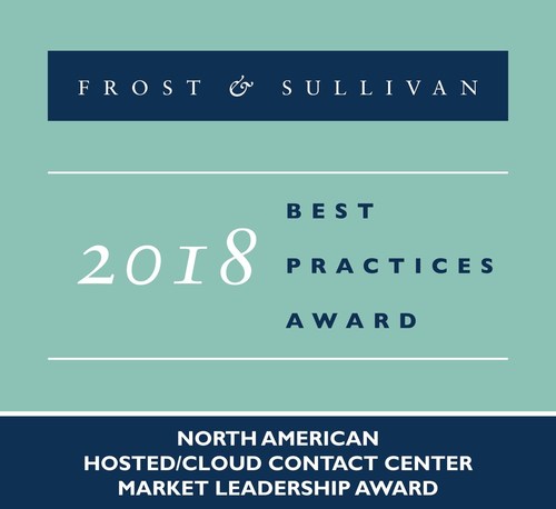 2018 North American Hosted/Cloud Contact Center Market Leadership Award (PRNewsfoto/Frost & Sullivan)