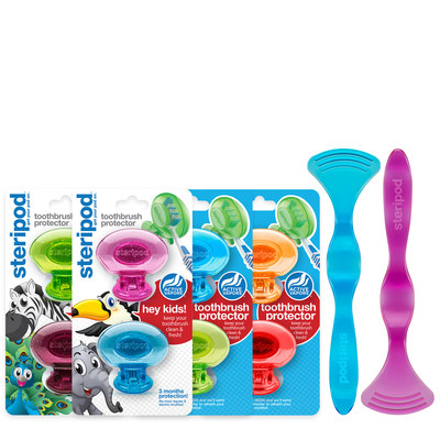 The limited-edition National Children's Dental Health Month Kit is now available at http://GetSteripod.com/ (OR above link to kit) for $19 - a savings of nearly $12. Each kit contains 4 Steripod Toothbrush Protectors, 4 Steripod Kids Glitter Toothbrush Protectors and 2 Steripod Tongue Cleaners for a clean mouth and fresh breath. Recommended by leading dentists and orthodontists, NCDHM Kits qualify for free shipping in the USA.