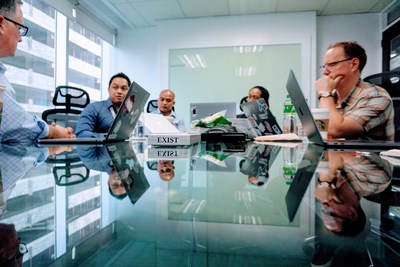 Accelerance and Exist leadership teams meet in Manila to discuss the future partnership and complete their certification process. (Pictured from left to right, Jim Marascio, Chris Silerio Jonas Lim, Michael Lim and Andy Hilliard) Accelerance and Exist leadership teams meet in Manila to discuss the future partnership and complete their certification process. (Pictured from left to right, Jim Marascio, Chris Silerio Jonas Lim, Michael Lim and Andy Hilliard)