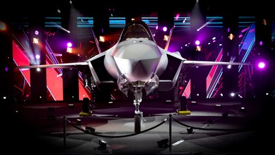 The Netherlands first operational F-35 on display during a ceremony at Lockheed Martin’s F-35 production facility in Fort Worth, Texas.