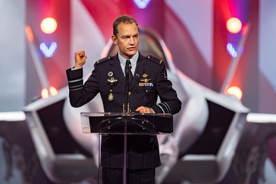 "Check the horizon. The future starts here,” Lt. Gen. Dennis Luyt, Commander of the Royal Netherland Air Force, told guests at a ceremony for the Netherlands’ first operational F-35. The ceremony was held at Lockheed Martin’s F-35 production facility in Fort Worth, Texas. "Check the horizon. The future starts here,” Lt. Gen. Dennis Luyt, Commander of the Royal Netherland Air Force, told guests at a ceremony for the Netherlands’ first operational F-35. The ceremony was held at Lockheed Martin’s F-35 production facility in Fort Worth, Texas.