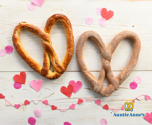 Give Love this Valentine's Day with Auntie Anne's Buy One, Get One Heart-Shaped Pretzels