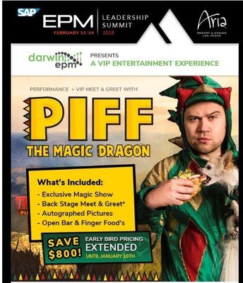 Who says Finance Can't be FUN? Darwin Presents Piff the Magic Dragon Wednesday February 13th in a one time only Special performance and VIP meet and greet. Why? Because Darwin is like Magic for SAP BPC users.