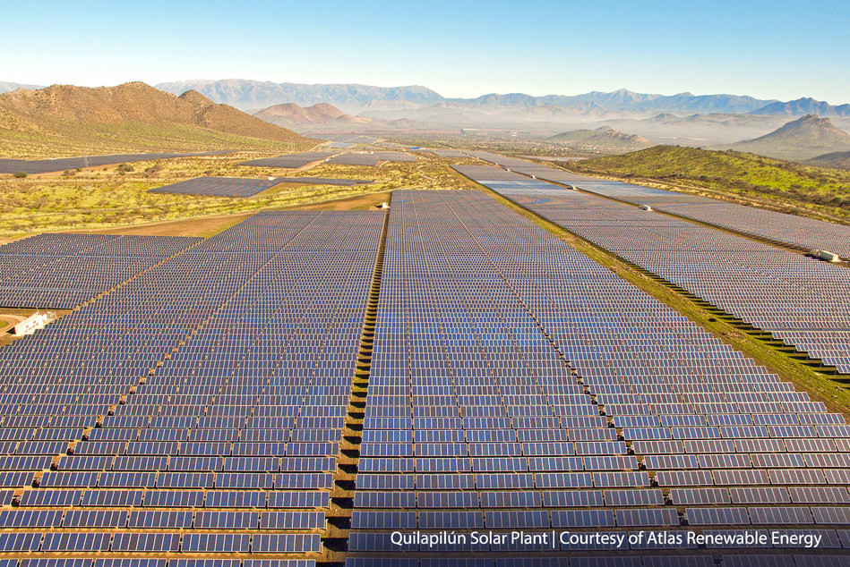 NEXTracker's NX Horizon smart solar tracker on Atlas Renewable Energy's solar plant in Quilapilun, Chile.
