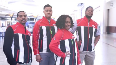 Members of Atlanta's Host Committee wearing sustainable uniforms.