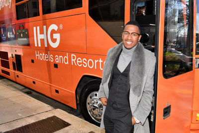 ATLANTA, GEORGIA - JANUARY 31:  Nick Cannon and IHG Hotels & Resorts welcome fans with Home Team Hospitality at Crowne Plaza Midtown Hotel on January 31, 2019 in Atlanta, Georgia. (Photo by Paras Griffin/Getty Images for IHG)