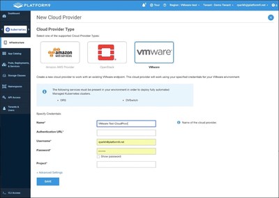 Platform9 Introduces the Industry’s First Managed Kubernetes Service on VMware: 
The first fully managed, enterprise-grade Kubernetes service that works out-of-the-box on VMware with 24x7x365 SLA guarantee enables enterprises to easily deploy and operate Kubernetes at scale, with no management overhead and no need for advanced Kubernetes expertise.