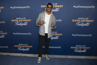 Russell Wilson at the Wheels Up Super Saturday Tailgate on February 2, 2019 in Atlanta, Georgia