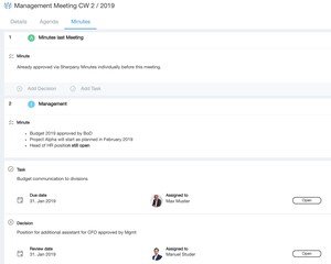 Sherpany Minutes: The Clever Way to Write and Approve Minutes as Well as to Record Decisions and Tasks