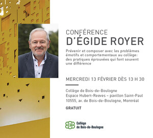 Conférence d'Égide Royer au Collège de Bois-de-Boulogne